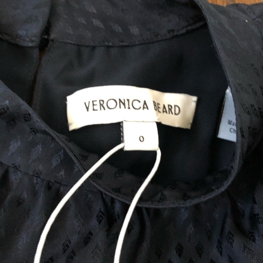 Veronica Beard Women’s 0 Tima Ruched Sides High-Collar Mini Dress in Navy - NWT! - Picture 9 of 15